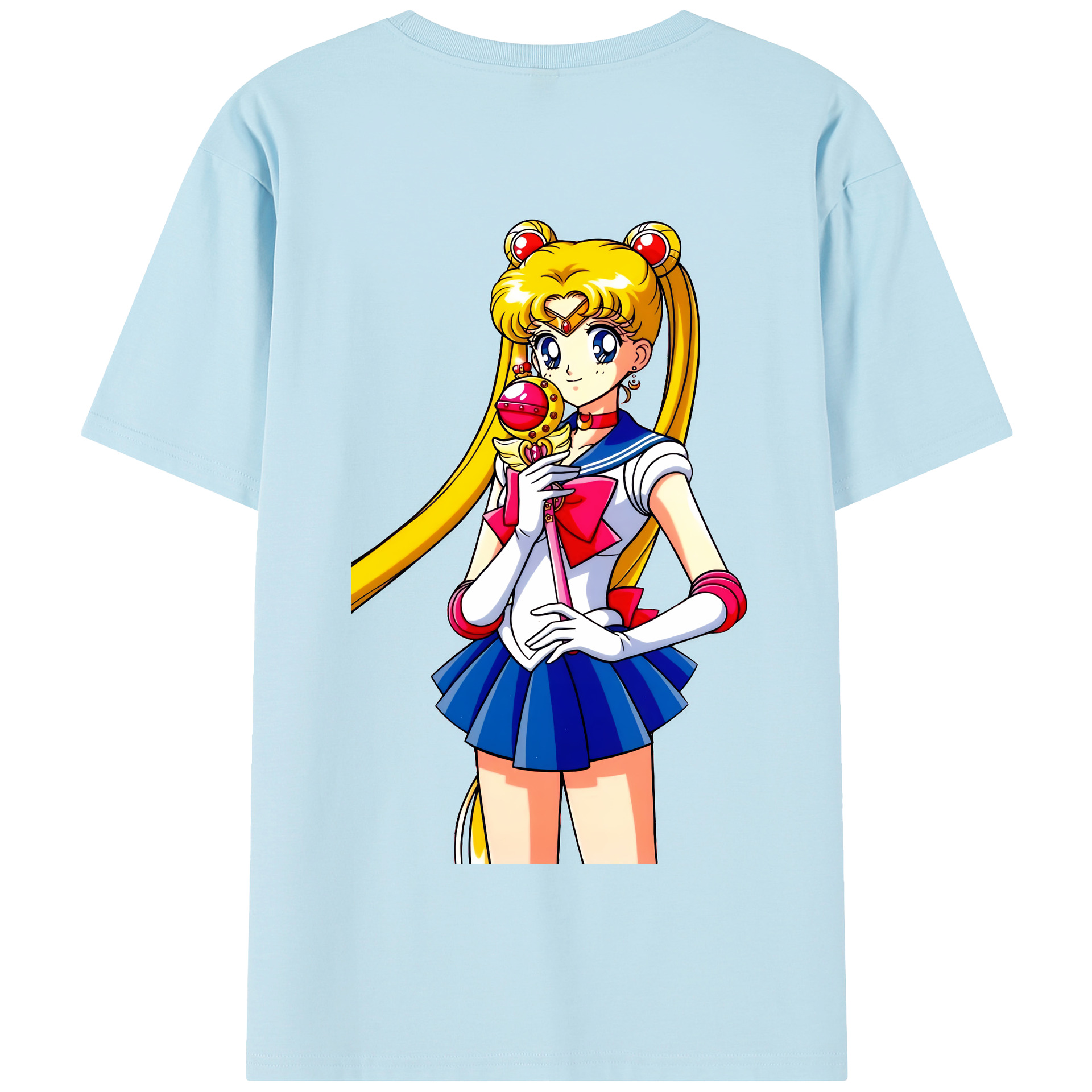 （画像用） 美少女戦士セーラームーン 月野 うさぎ つきの うさぎ Sailor Moon Tsukino Usagi 綿100％半袖Tシャツ（背面プリント）